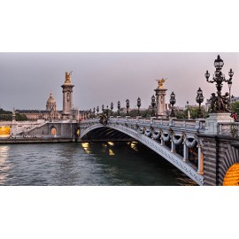 Fototapetai Tiltas virš tekančios upės, Pont Alexandre III tiltas Paryžius, Prancūzija